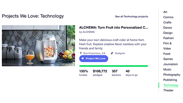 Kickstarter�I�V�I�ʐ�