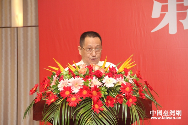 國臺辦《兩岸關係》雜志社社長汪舟致辭。（中國臺灣網 何建峰 攝）