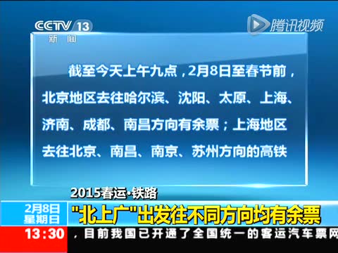 鐵路總公司：北上廣出發往不同方向均有余票截圖