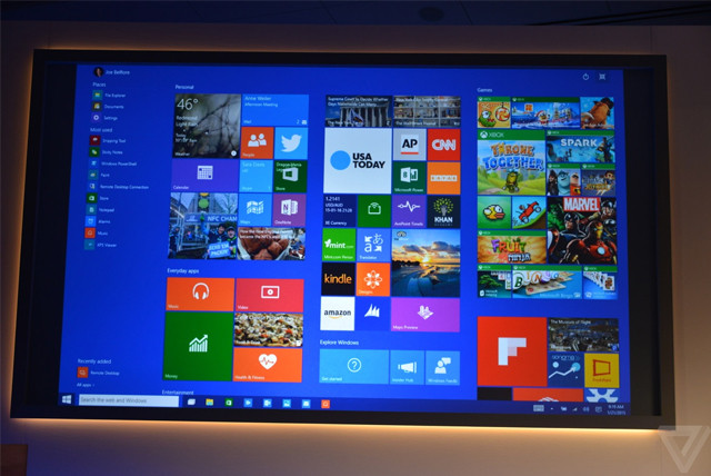 微軟發布Win10消費者預覽版 貫穿全平臺