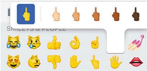 蘋果iOS 9.1係統表情包納入“不雅手勢”符號