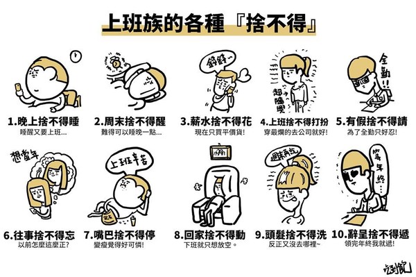 ▲上班族的各種舍不得。(圖╱臺灣“東森新聞雲”)