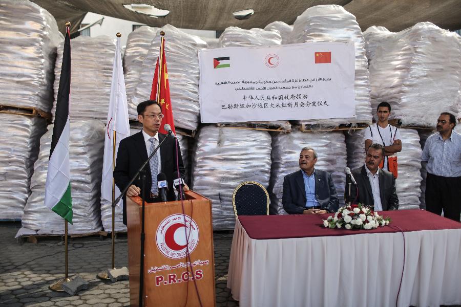 MIDEAST-GAZA-CHINA-DONATION
